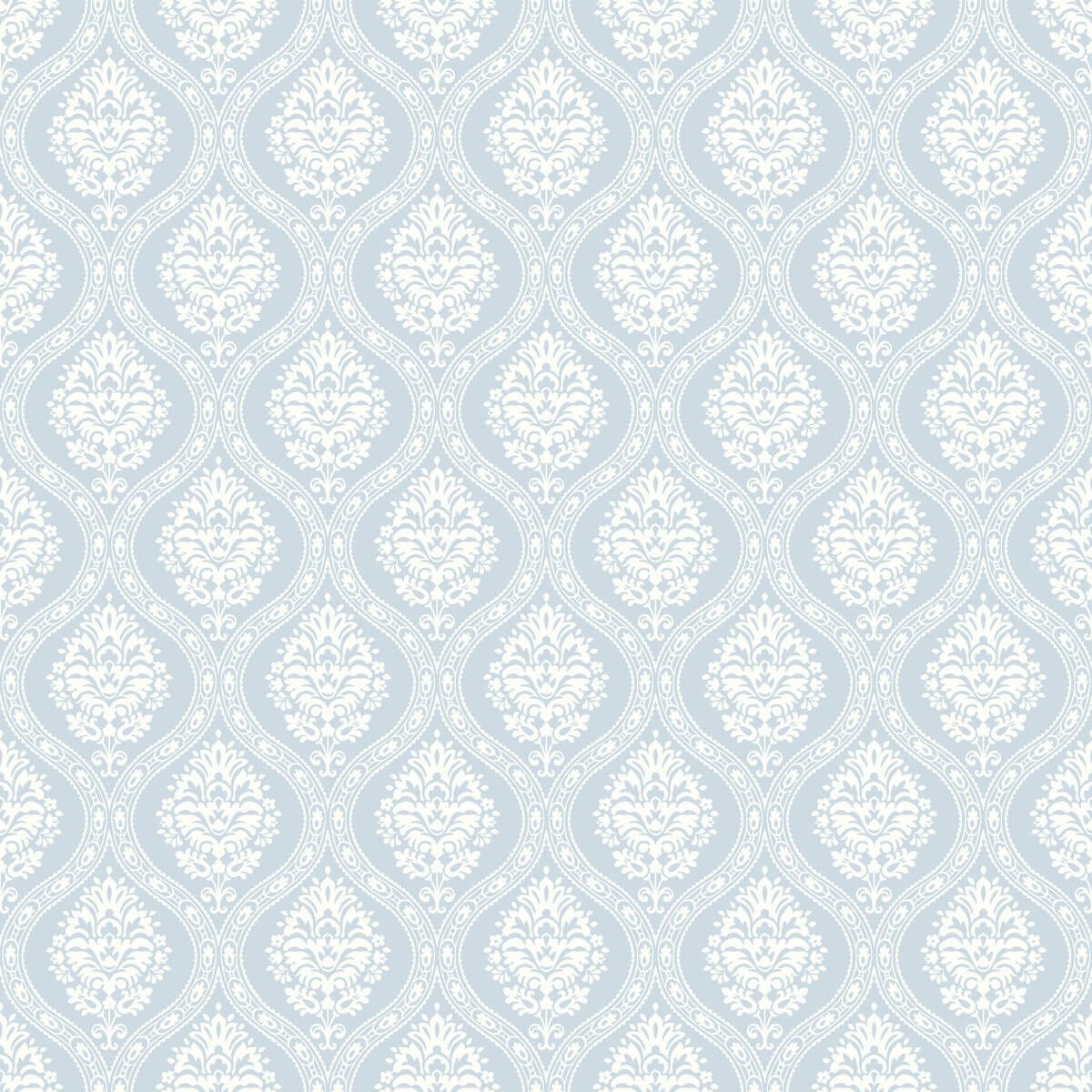 1200x1200 York Wallcoverings DM5026 Petite Ogee Blue Wallpaper