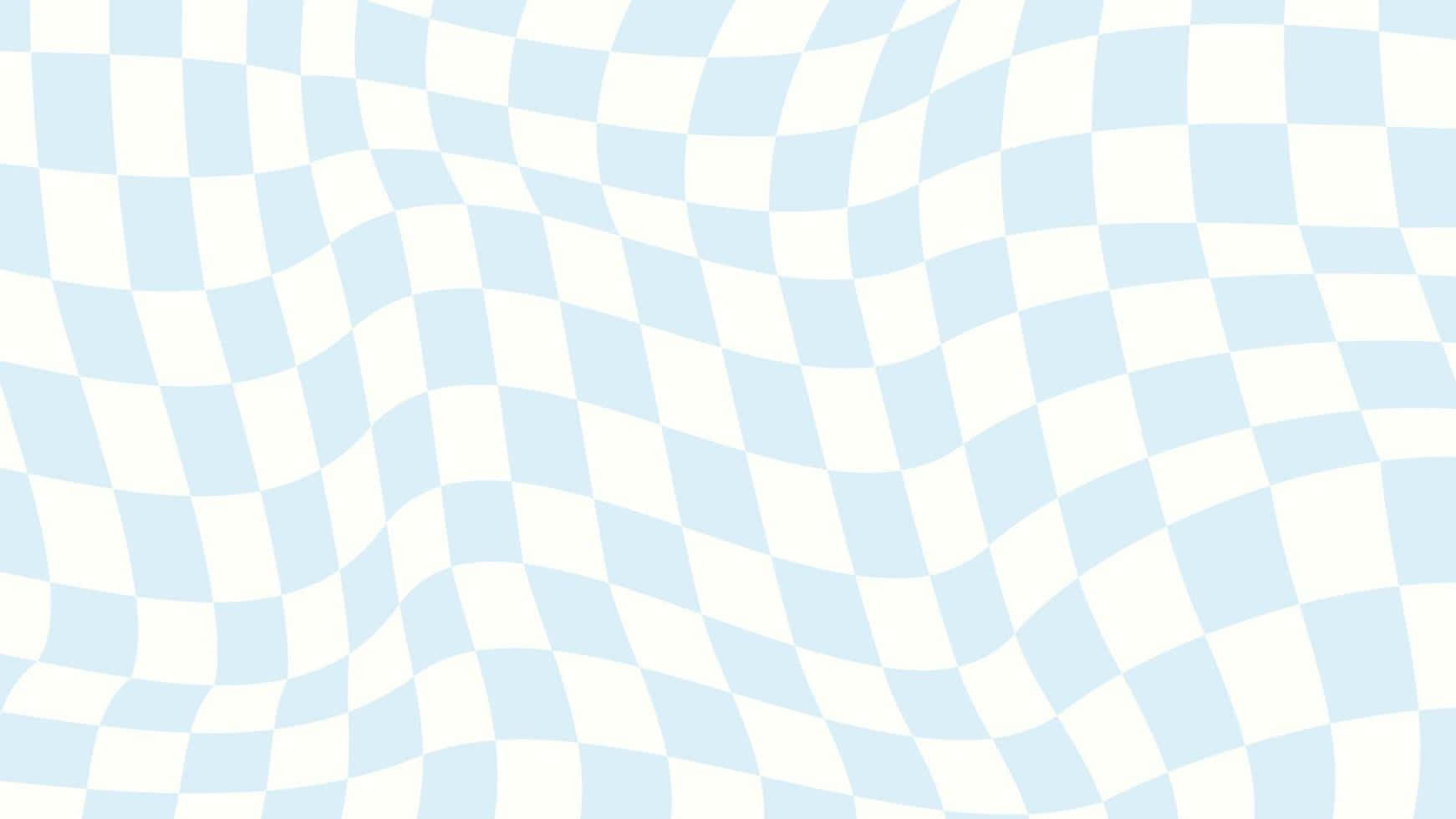 1742x980 Download Blue White Checkered Wave Pattern Wallpaper