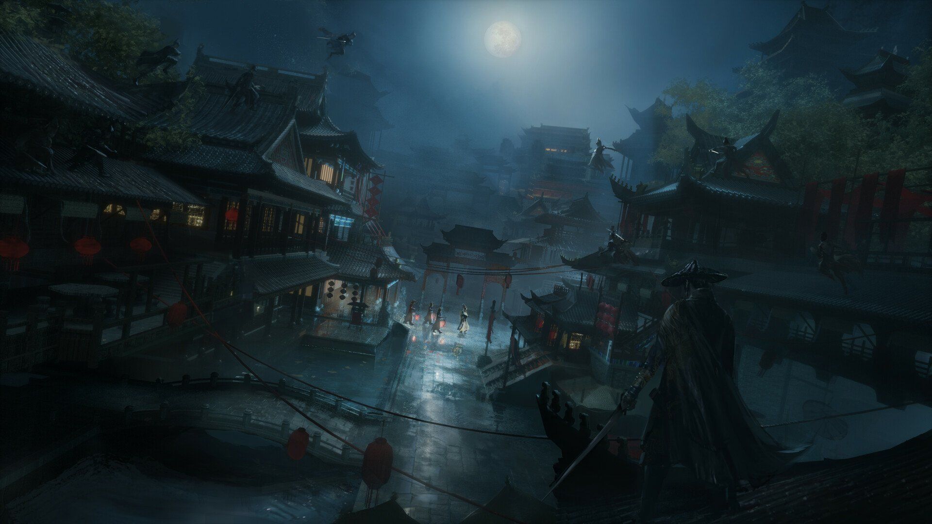1920x1080 Midnight Samurai Fantasy Wallpaper