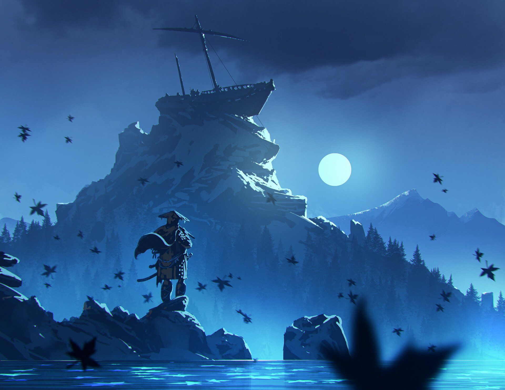 1920x1485 Ghost of Tsushima: Moonlit Samurai Voyage HD Wallpaper by Ömer Tunçx1485