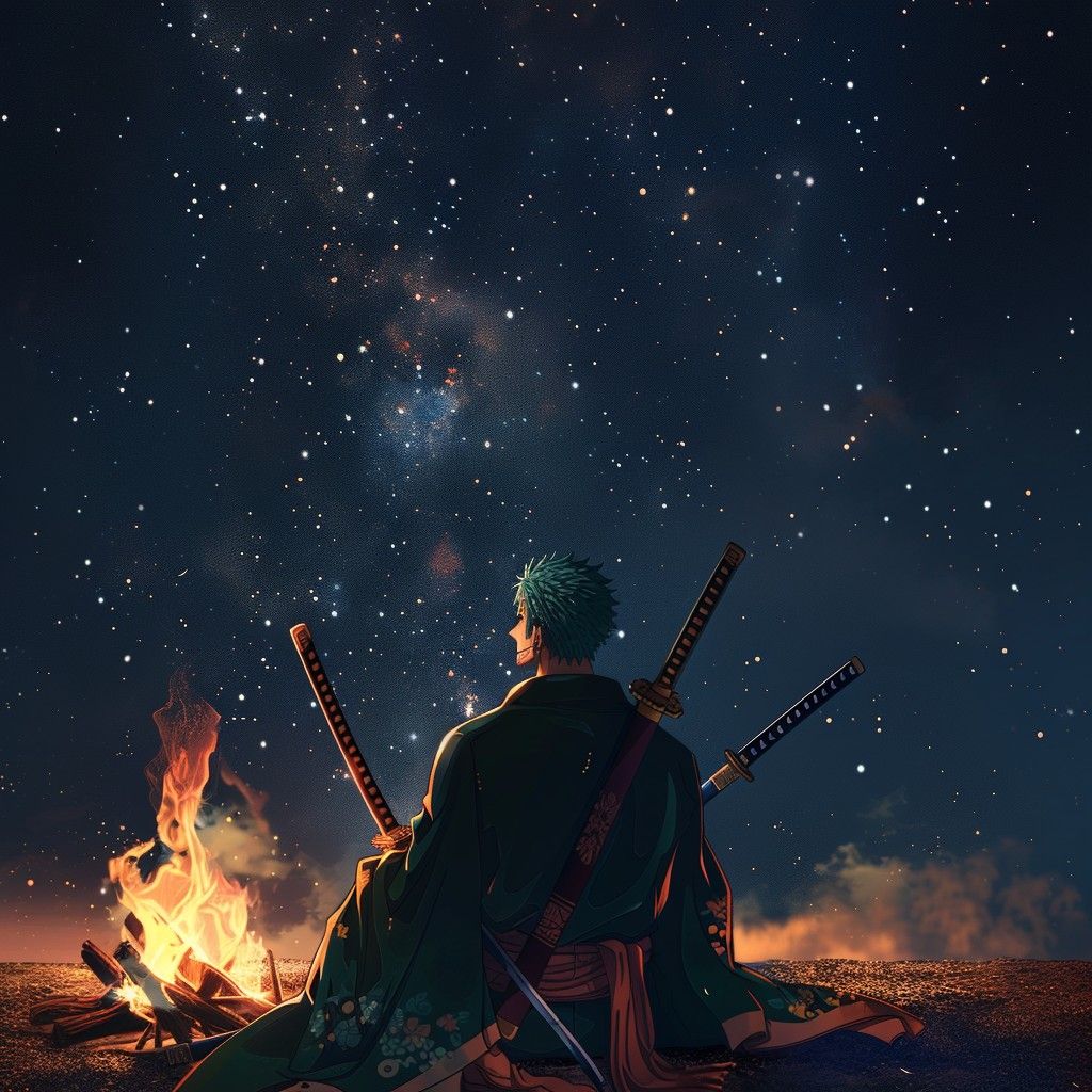 1024x1024 Free Samurai Under Stars Image, Stars, Night