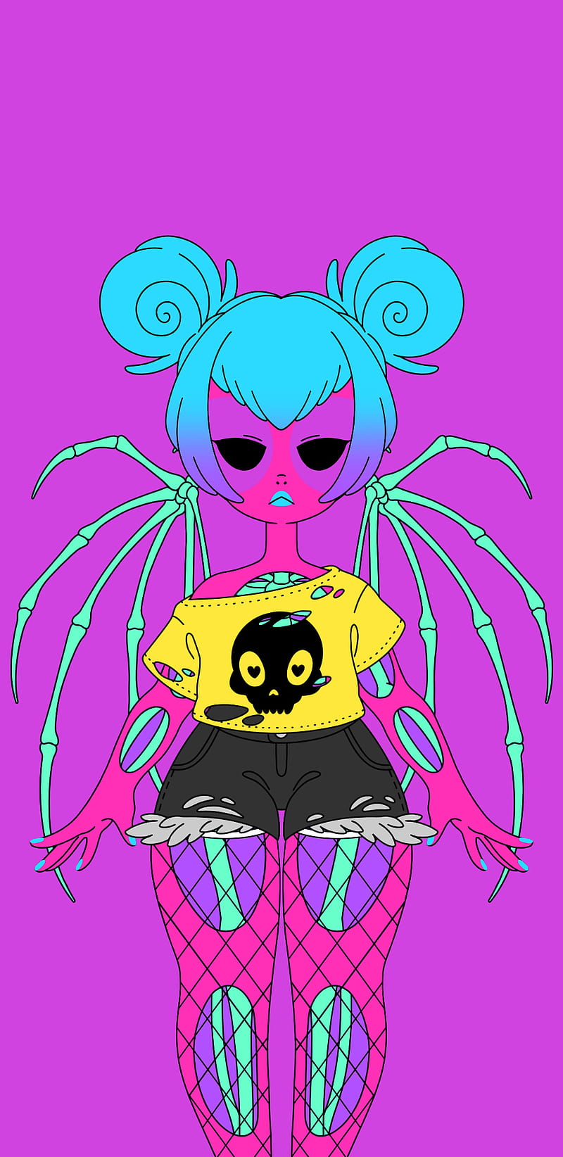 800x1644 Lyvyng Dedd Gurrl, bat, creepy, creepy cute, cute, goth, grunge, pastel goth, HD phone wallpaper
