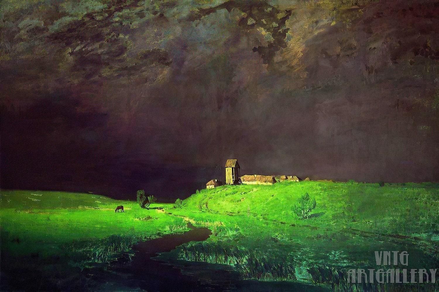 1500x1000 Arkhip Kuindzhi : After a Rain (1879) Canvas Gallery Wrapped or Framed Giclee Wall Art Print Digitally Remastered (D4060)