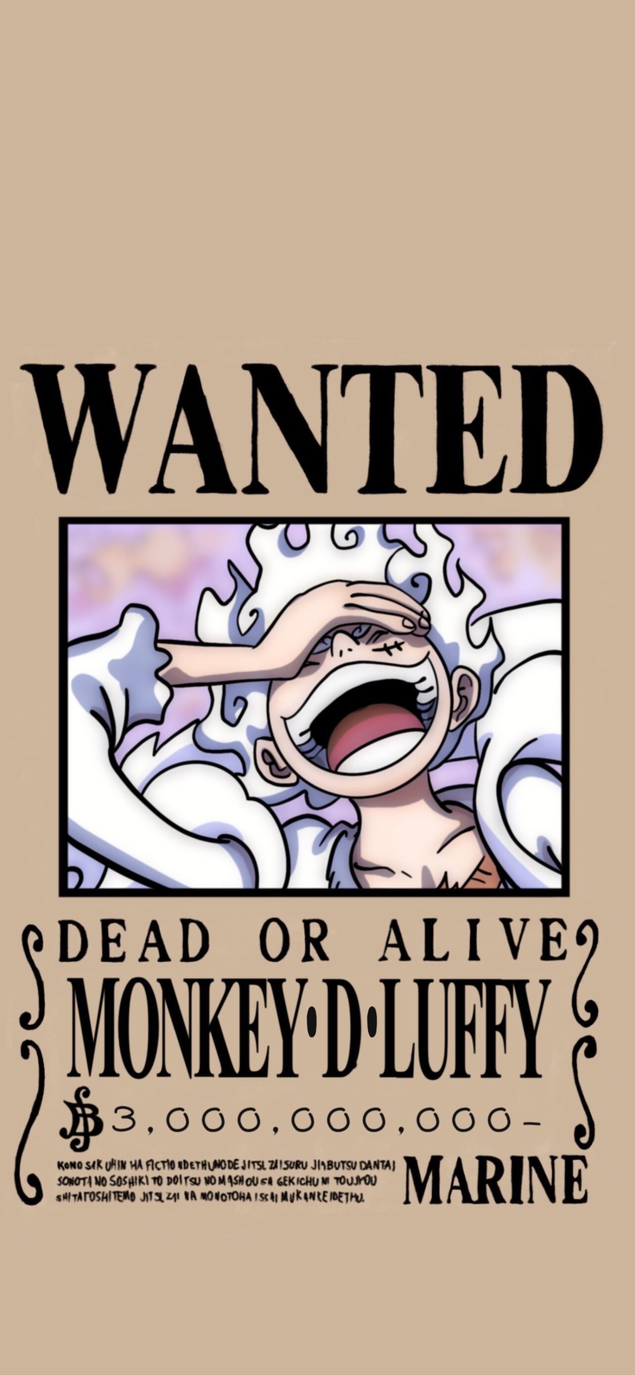 1284x2778 Luffy One Piece Gear 5 Wanted