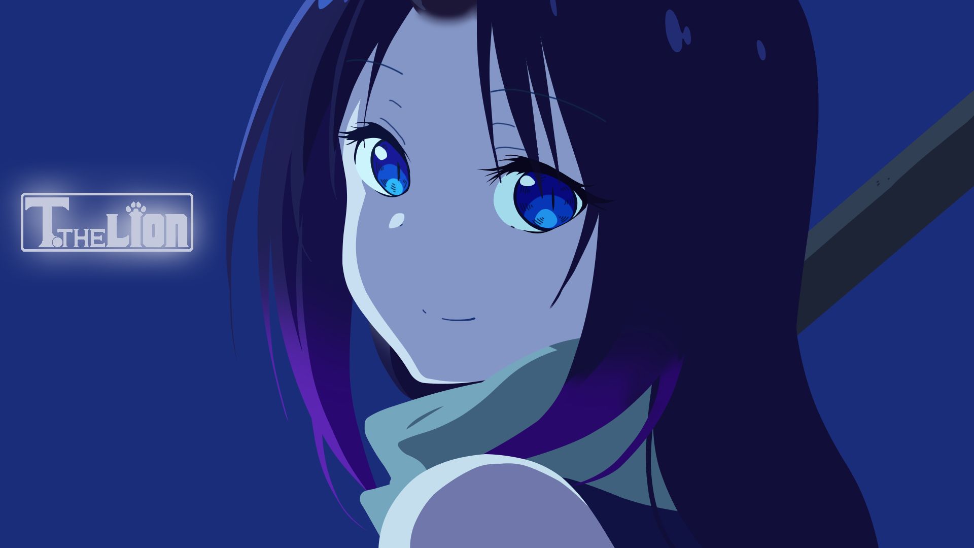 1920x1080 Gorgeous minimalist wallpaper of long haired Elma in the night