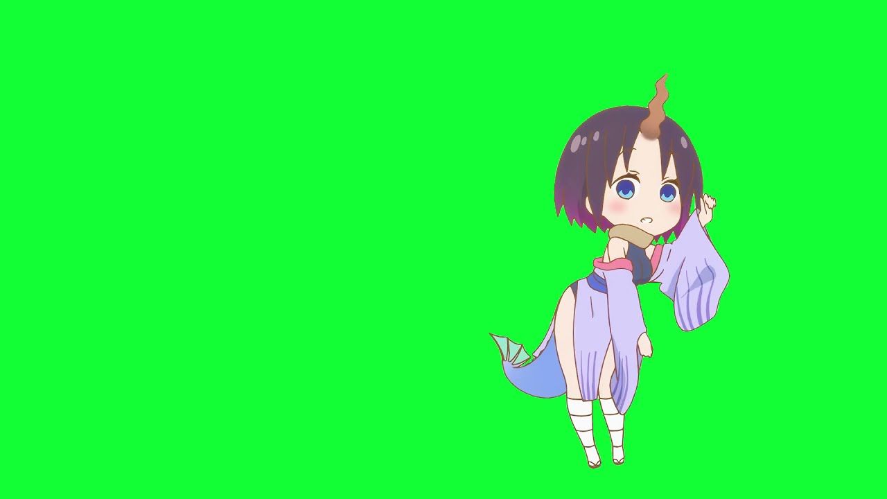 1280x720 Elma cute dance san chi no Maid Dragon S ED (Chroma Key)