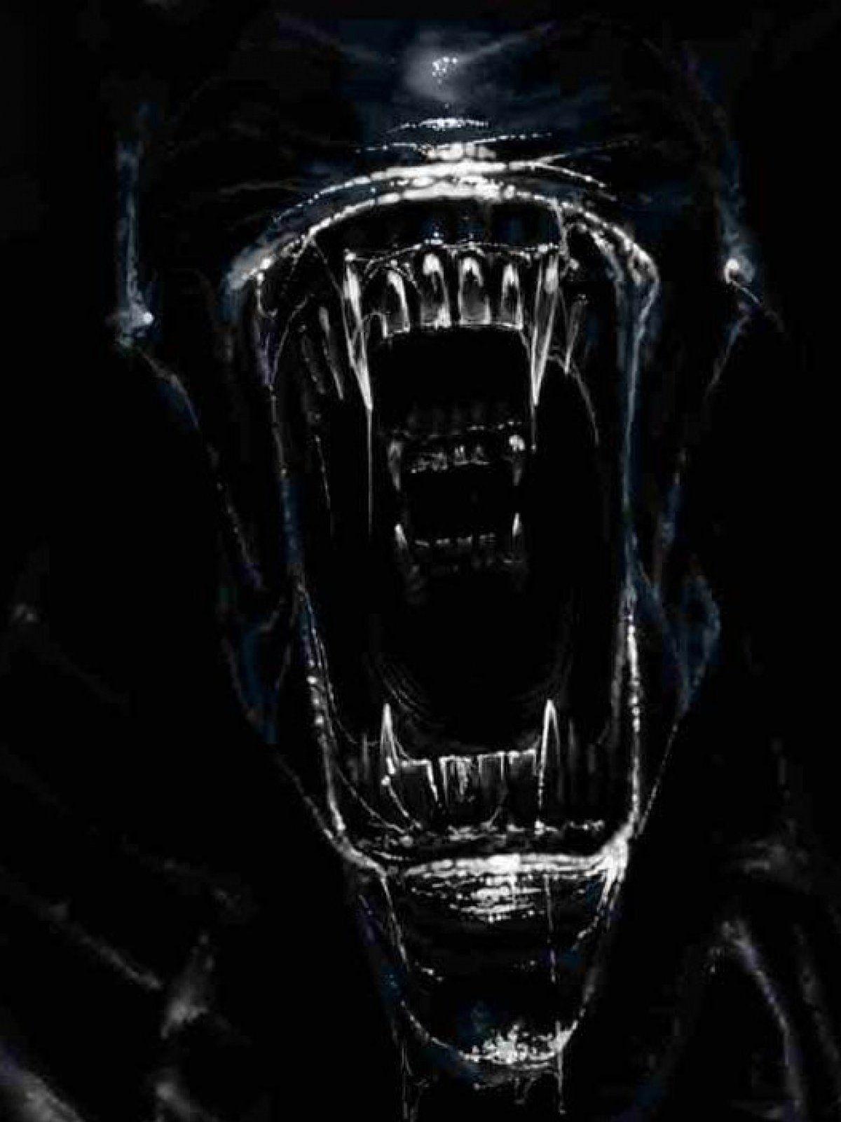 1200x1600 Abstract Aliens dark mouth mobile wallpaper em 2020