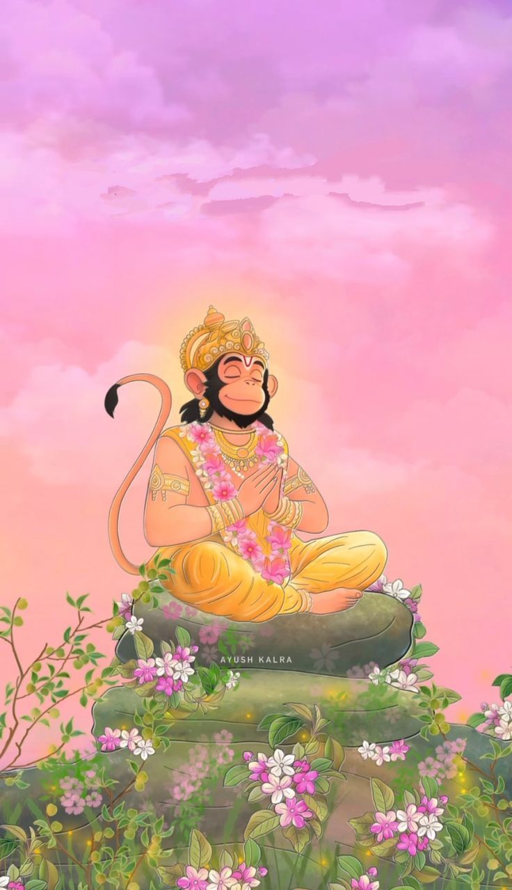 736x1279 Hanuman Painting Wallpaper