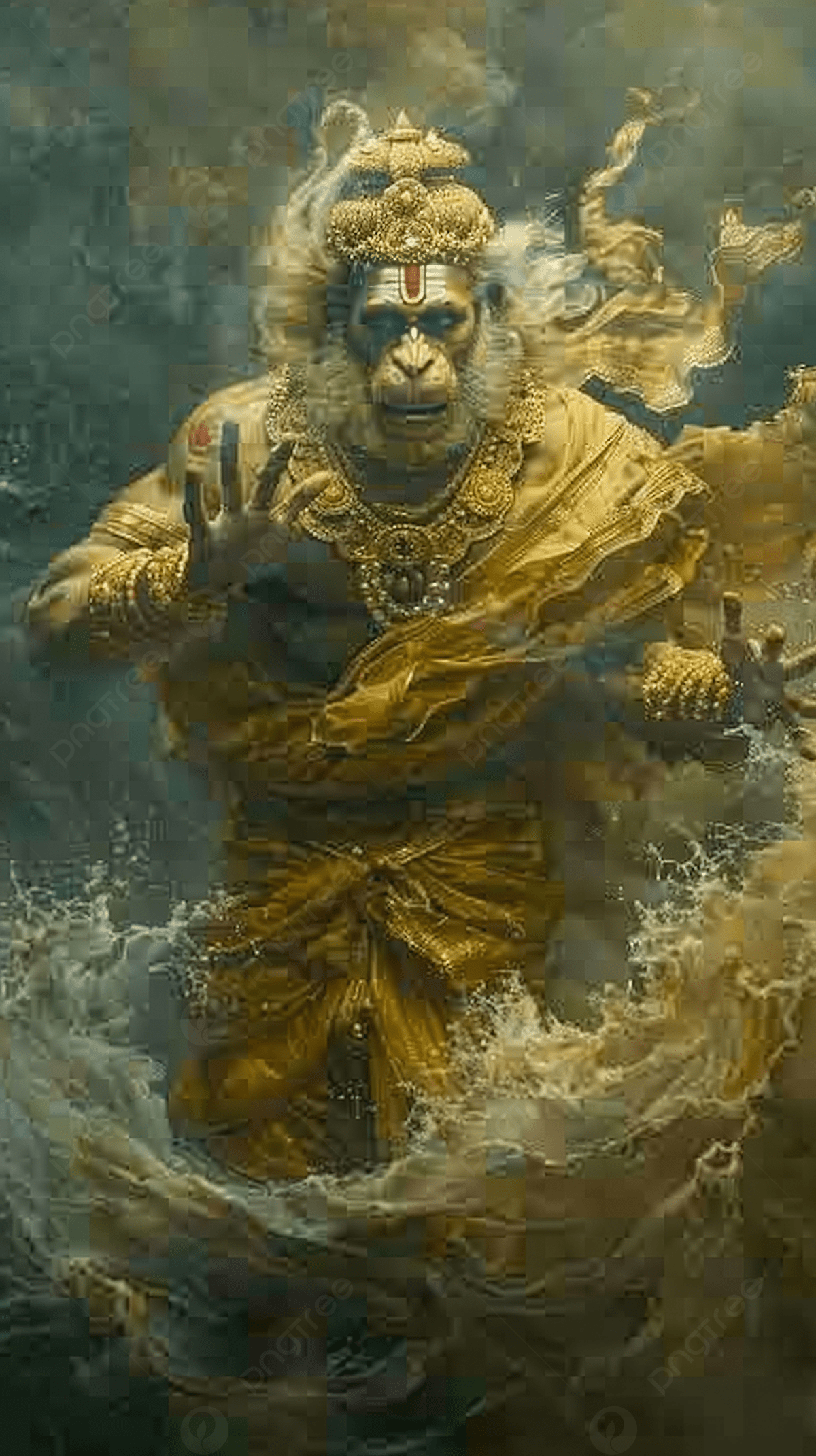 1200x2141 Animated Lord Hanuman Image Background Wallpaper Image For Free Download