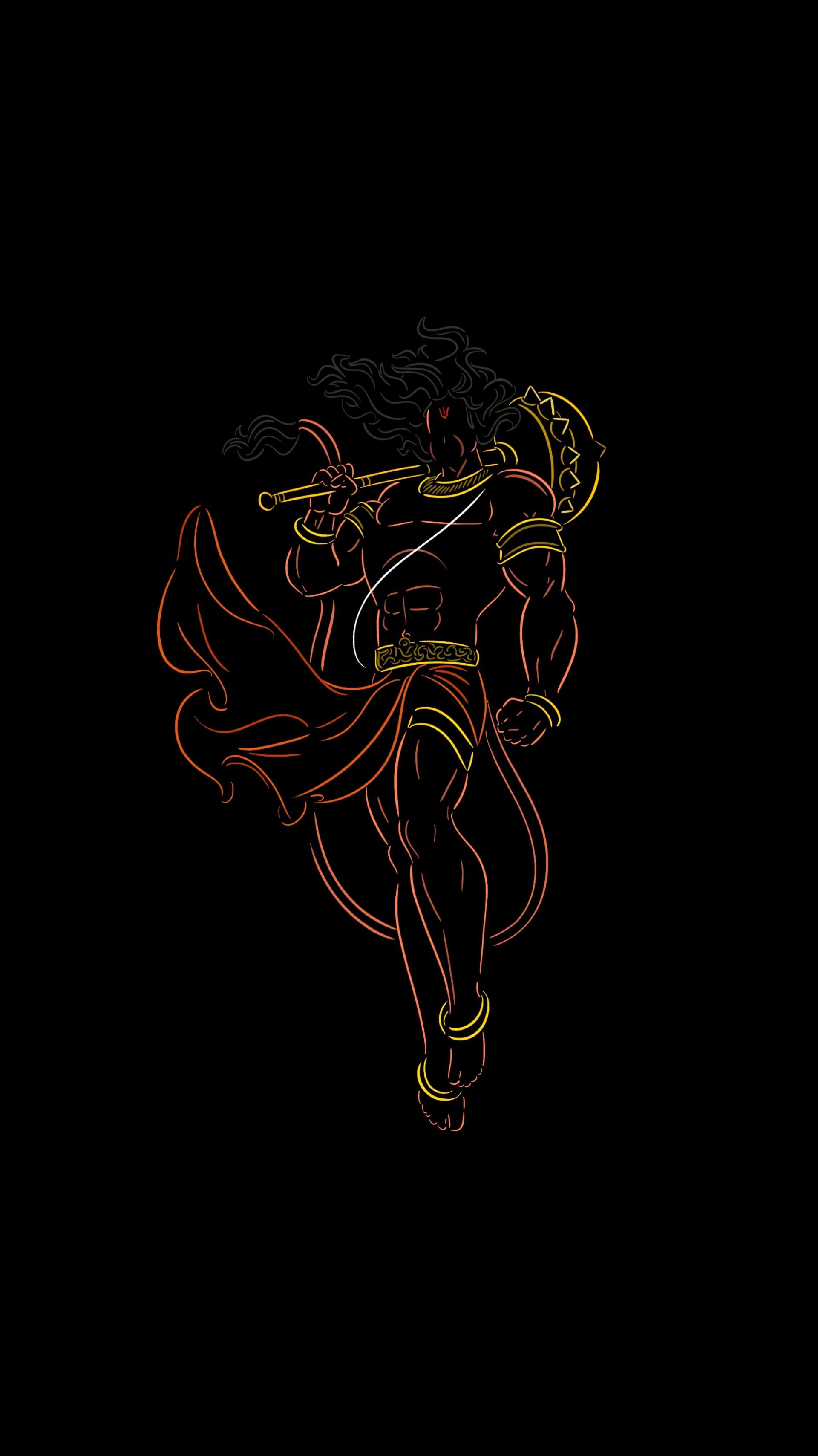 1920x3416 3D Hanuman Ji Wallpaper