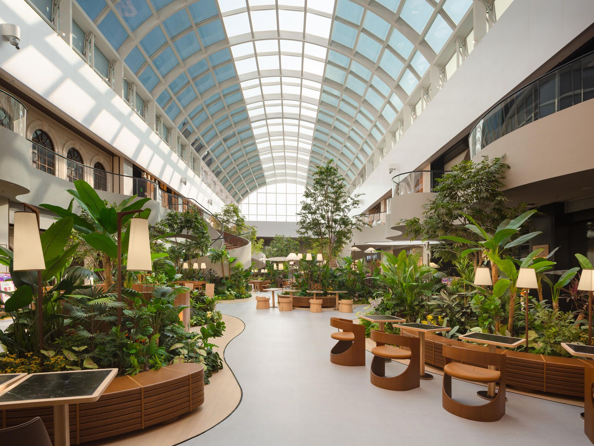 1920x1440 Step Inside This Indoor Garden Dining Plaza Filled With Plants And Pathways