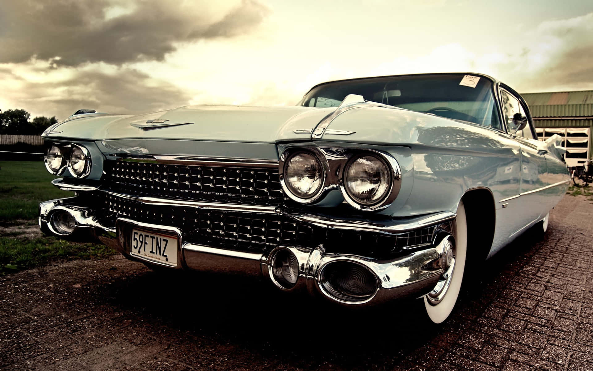1920x1200 Download Immaculate Cadillac Deville on a Scenic Road Wallpaper