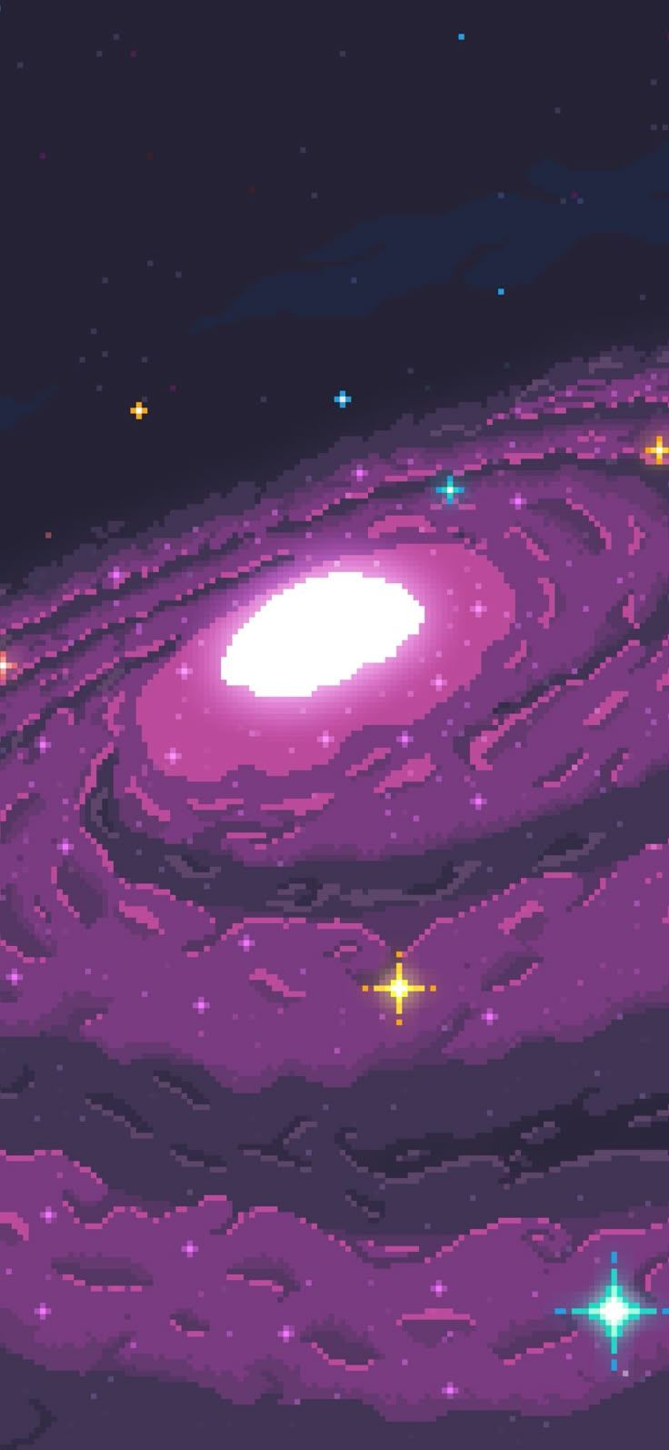 736x1594 Resolution Galaxies Pixel Art iPhone XS, iPhone iPhone X Wallpaper