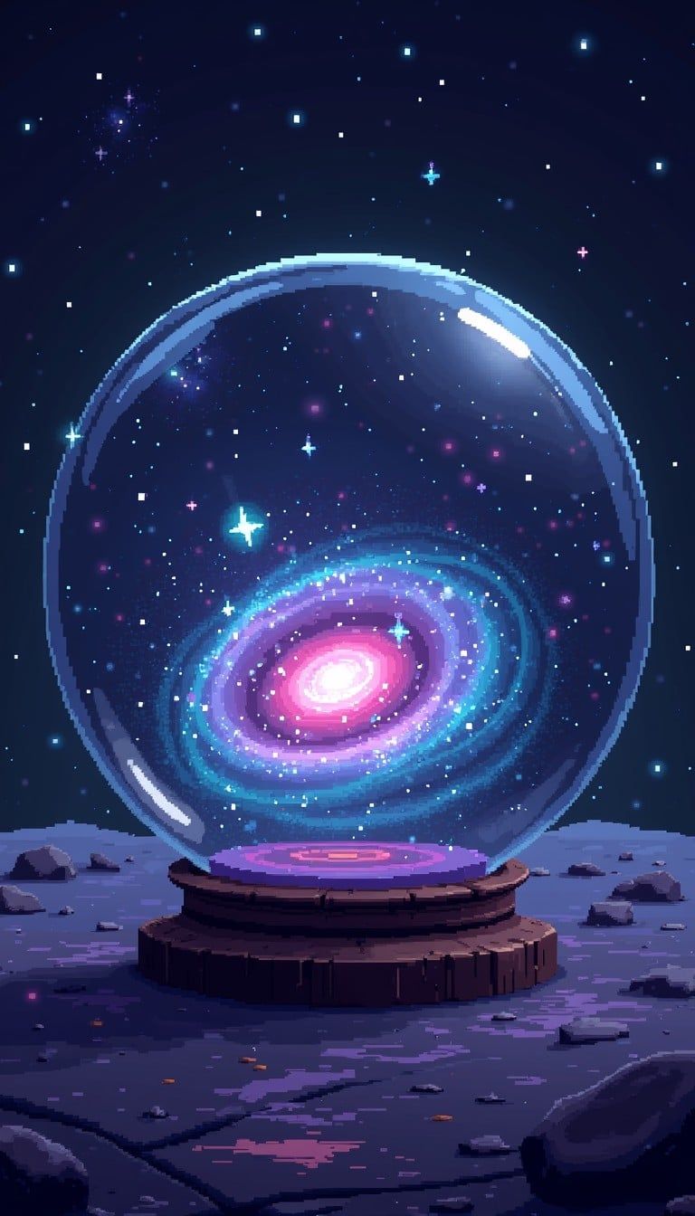 768x1344 Free Pixel Galaxy Portal Image, Marble, Cosmic