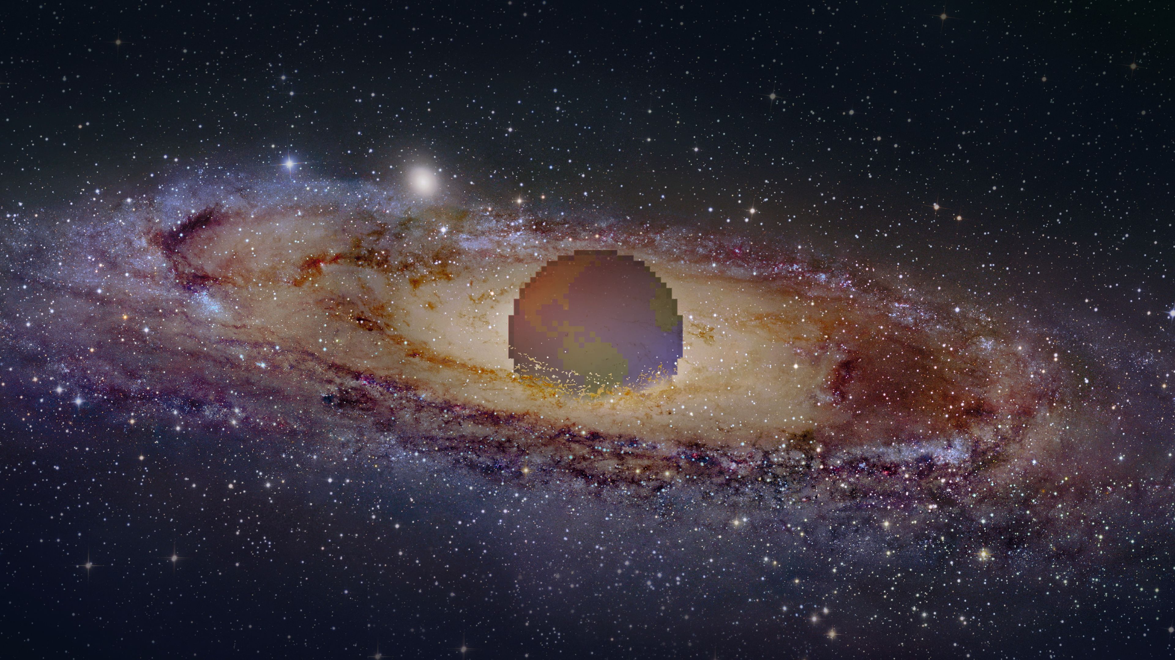 3840x2160 Desktop wallpaper: Pixel Art, Galaxy, Sci Fi, Minecraft 4K free download for PC. 1534050