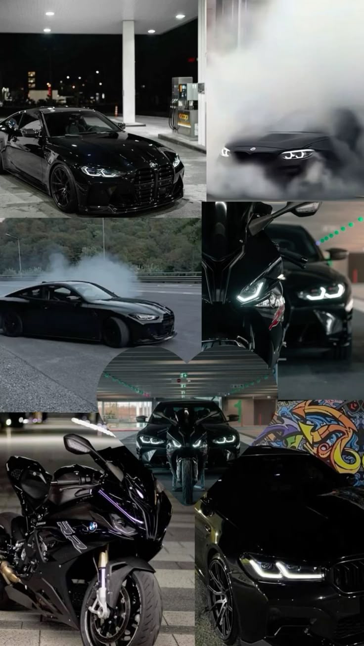 736x1308 BMW Bike And Car Wallpaper