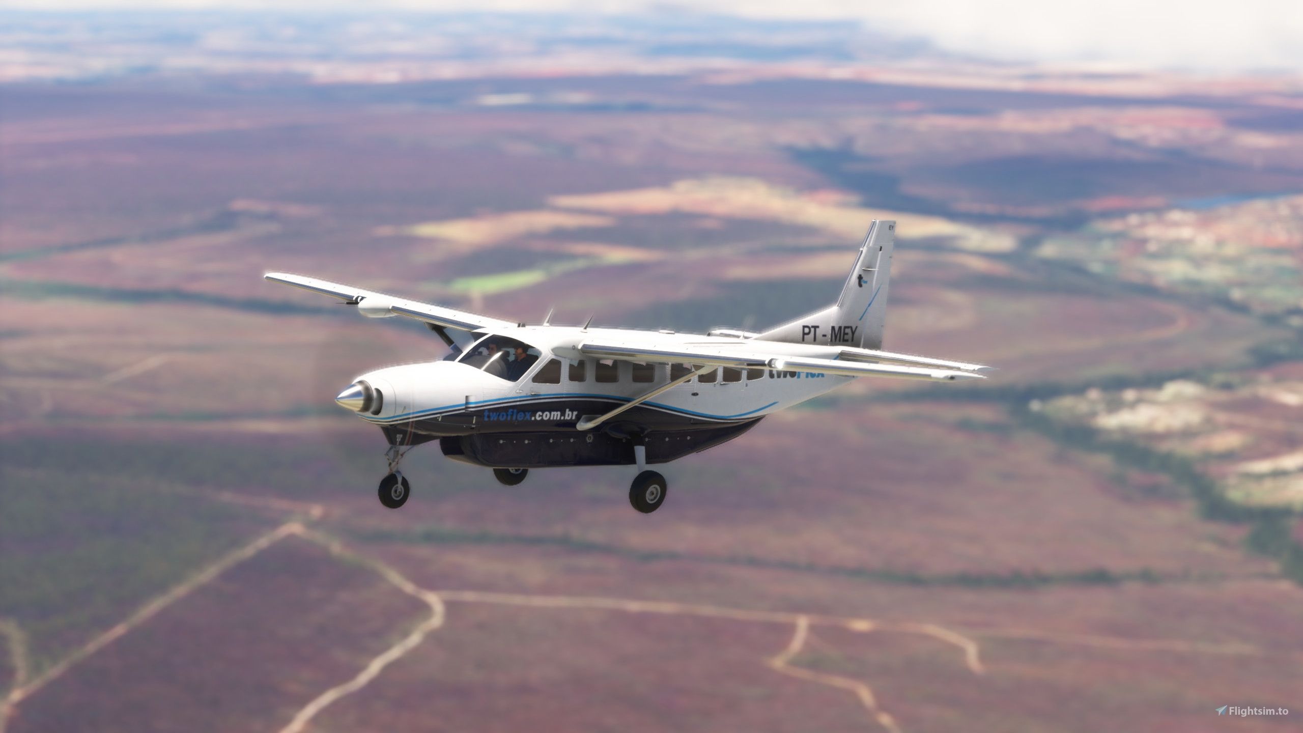 2560x1440 Cessna 208B Grand Caravan EX Black Square TWOFLEX PT MEY Liveries For MSFS