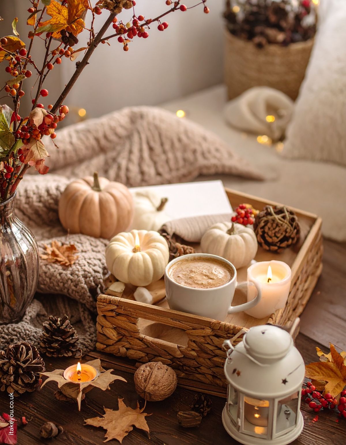 1200x1543 Autumn Aesthetic Wallpaper Phone : Hot Cocoa, Pumpkins and Knitwear