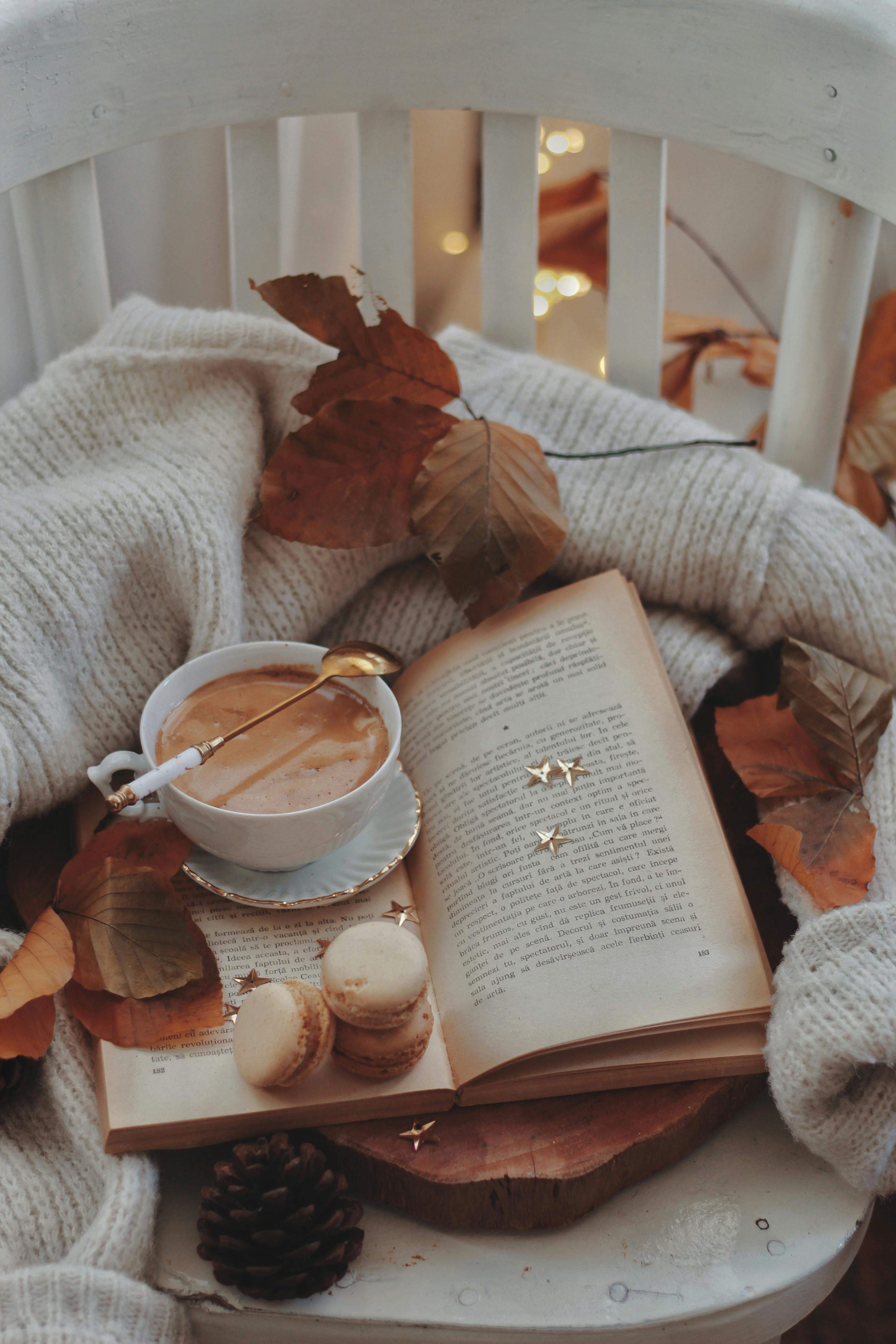 3456x5184 Cozy Autumn Setting with Coffee and Book · Free