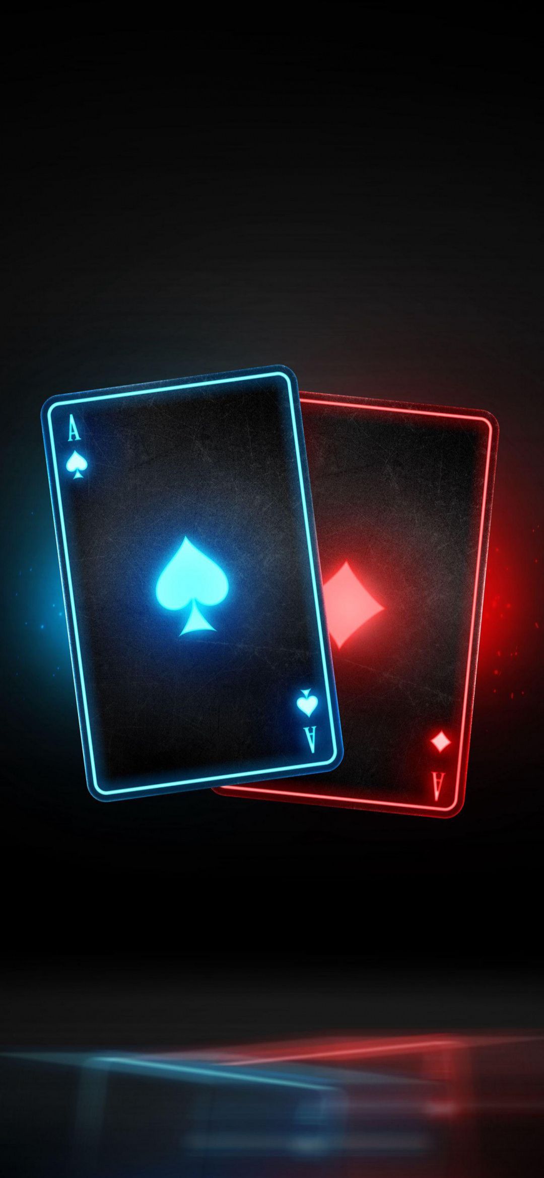 1080x2340 Neon Poker Poker Playing Card Casino Playing Card Game Glow Casino Betting Las Vegas