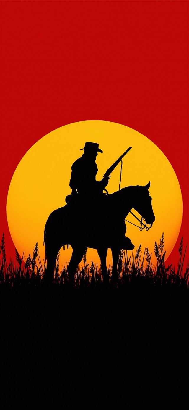 640x1385 silhouette cowboy red dead redemption 2 5k iPhone 12 Wallpaper Free Download