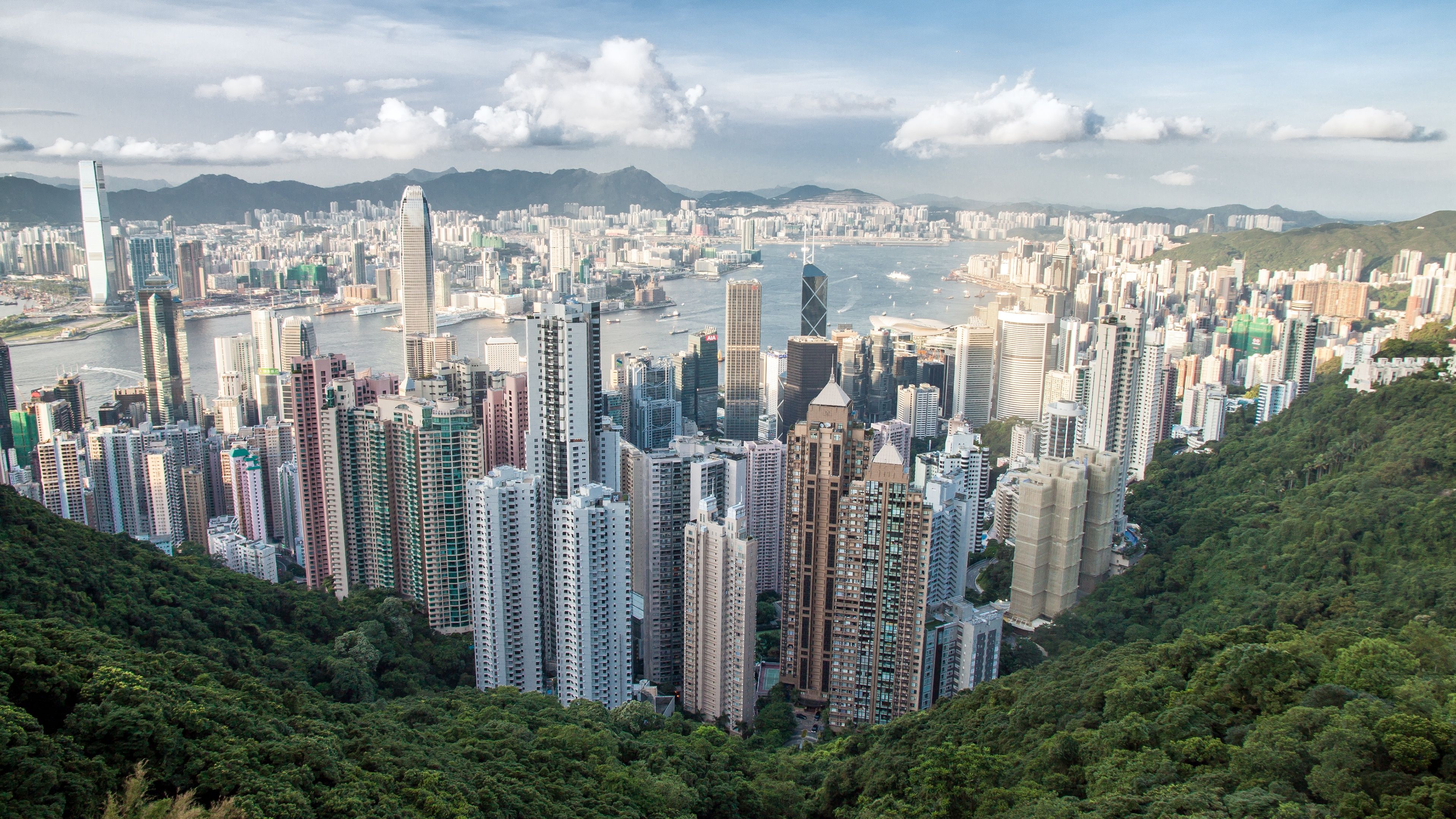 3840x2160 Hong Kong City Wallpaper 4K, Victoria Peak, Skyline, Cityscape
