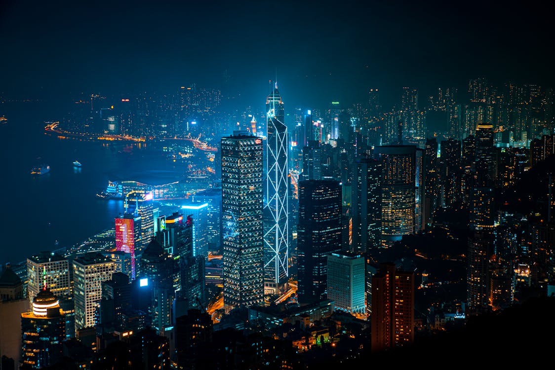 1124x750 Hongkong Night Skyline · Free