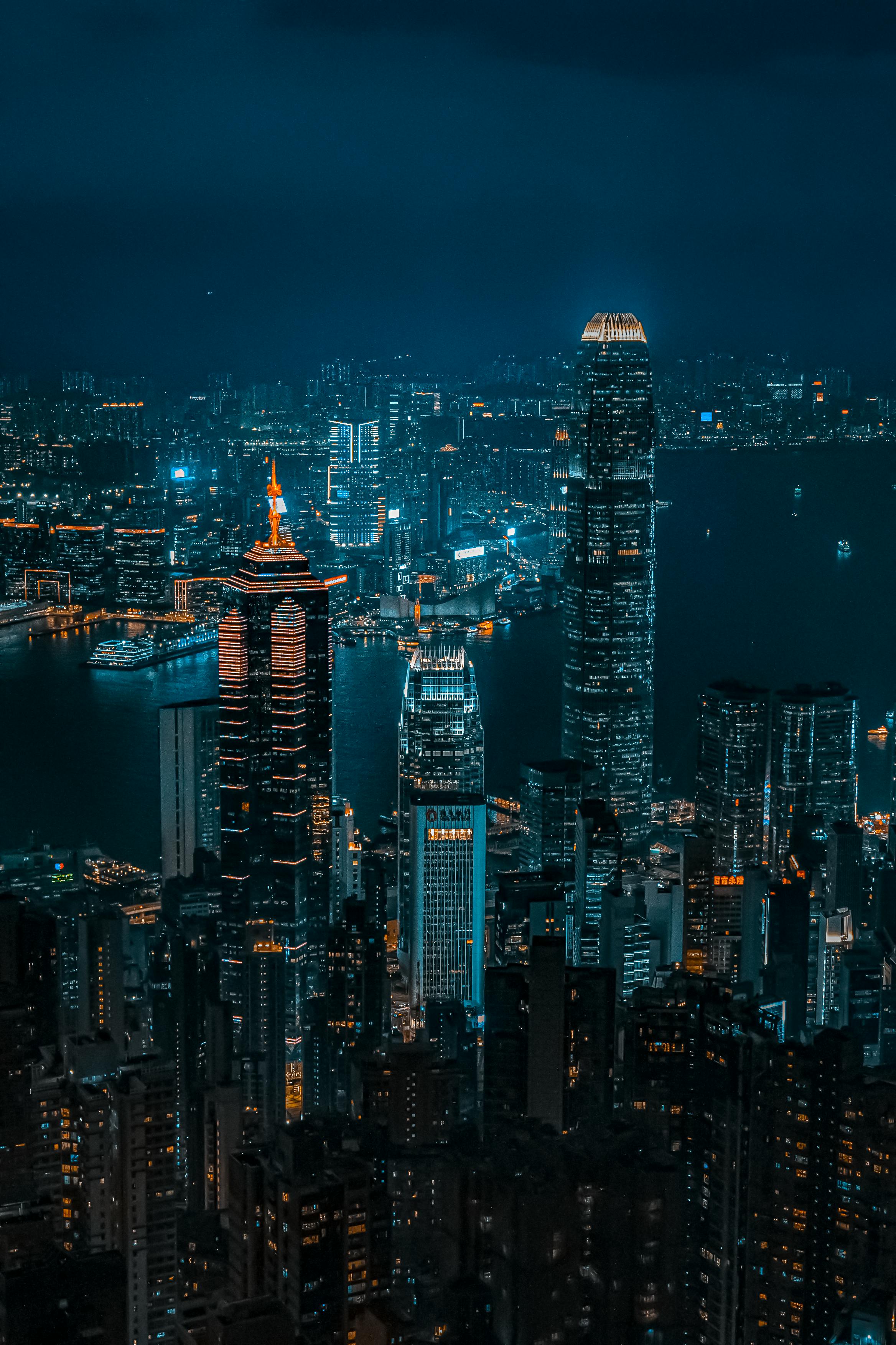 2336x3504 Stunning Nighttime Skyline of Hong Kong · Free