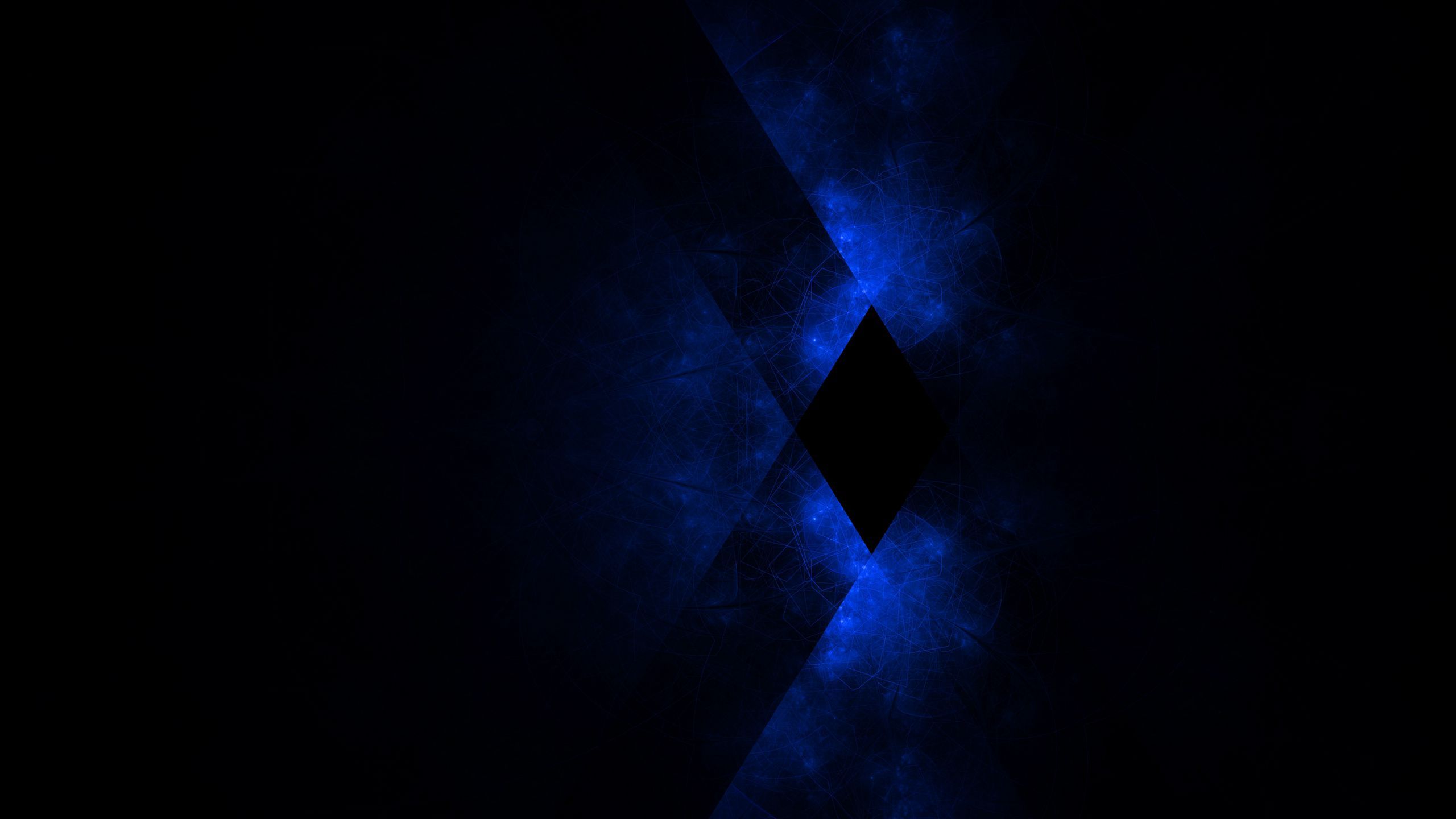 2560x1440 Download wallpaper 2560x1440 dark, blue, abstraction, rhombus, cross widescreen 16:9 HD background
