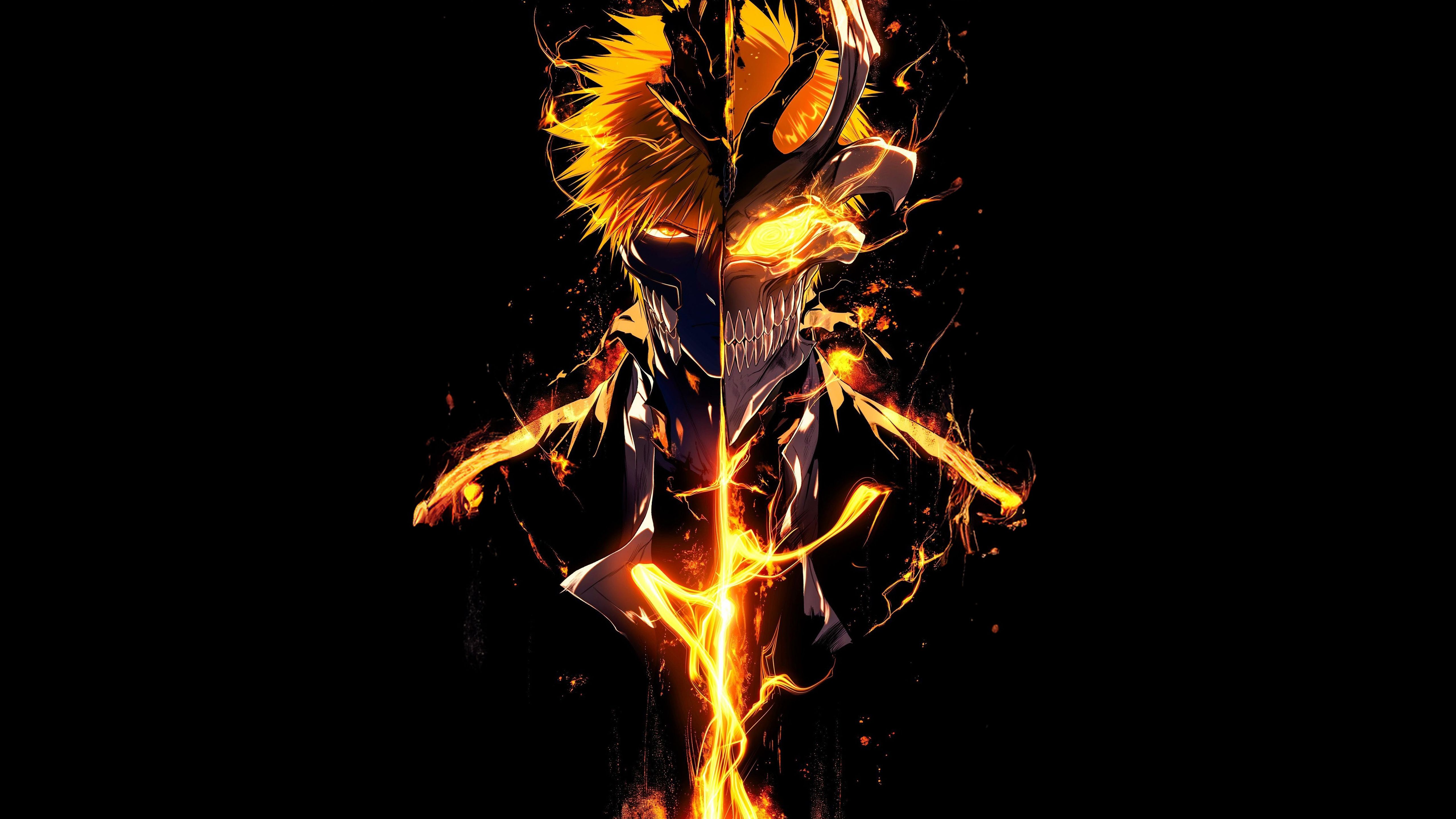 5120x2880 Ichigo Kurosaki Wallpaper 4K, Hollow Mask, Soul Reaper, AMOLED