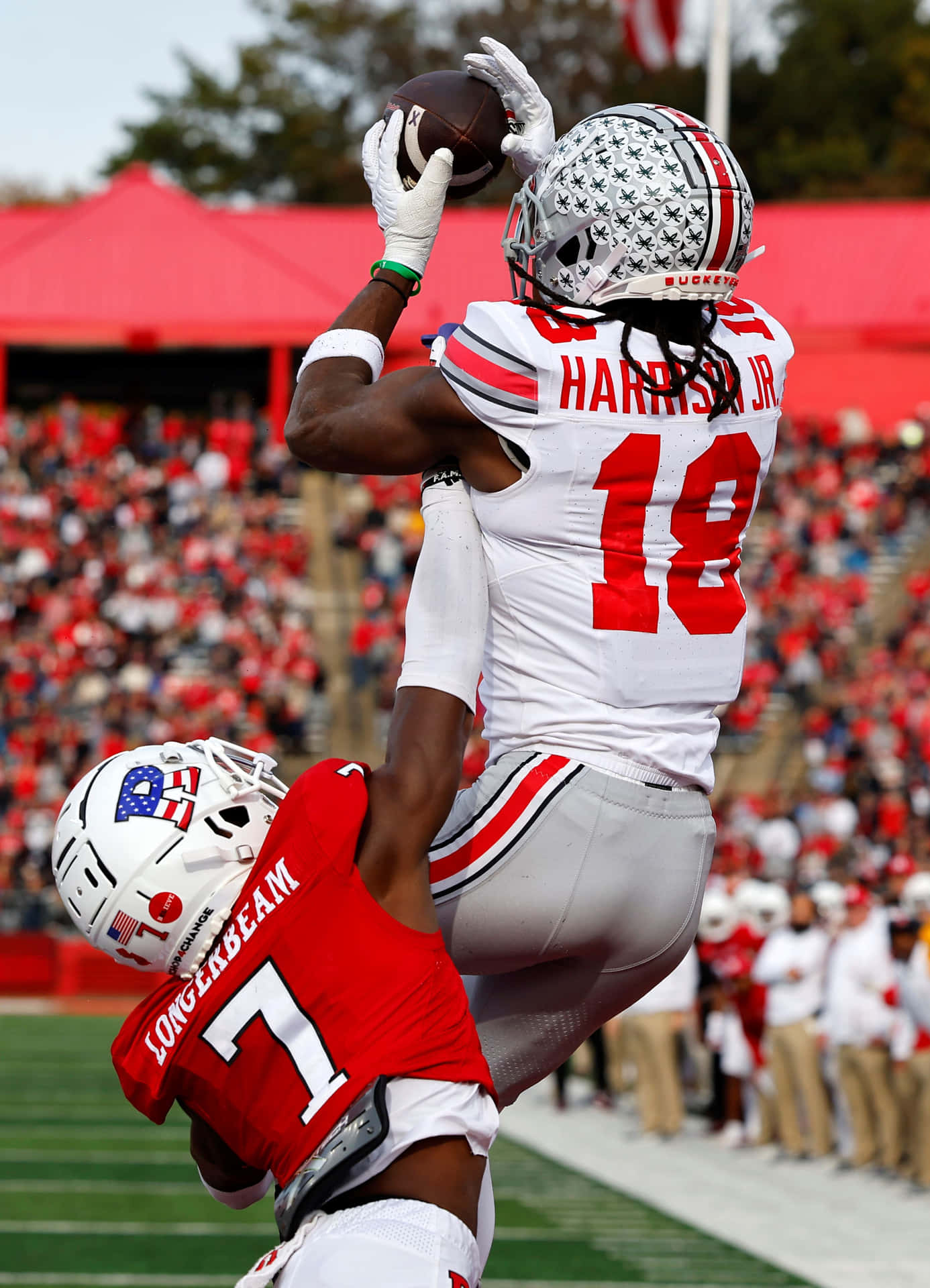 1386x1920 Download Marvin Harrison Jr Catching Football Wallpaper