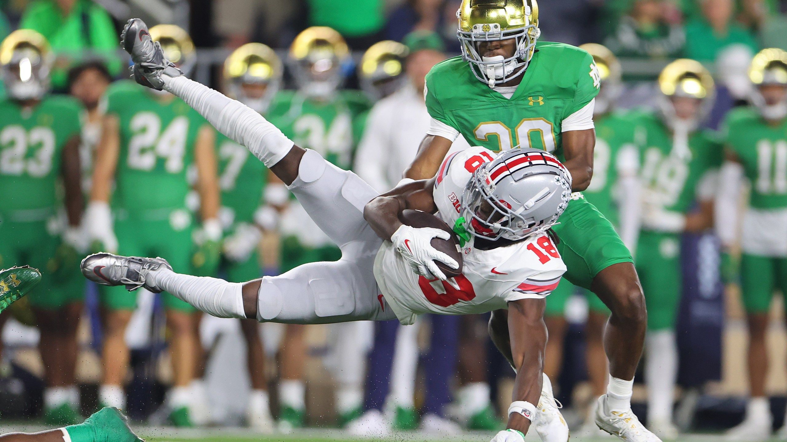 2560x1440 Marvin Harrison Jr. Returns To Ohio State's Game Against Notre Dame After Suffering An Ankle Injury. NBC4 WCMH TV