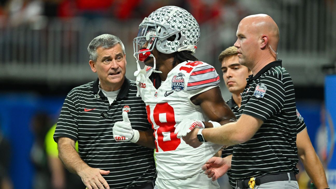 1296x729 Ohio State loses Marvin Harrison Jr. in 2nd half due to concussion