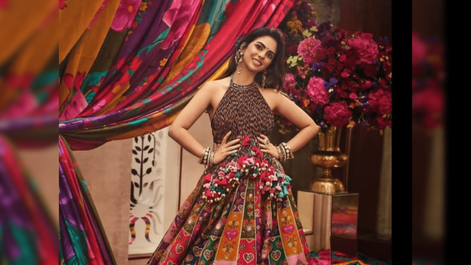 1600x900 Isha Ambani Dazzles In Custom Heart Embroidered Lehenga At Brother Anant Ambani's Haldi Ceremony Economic Times