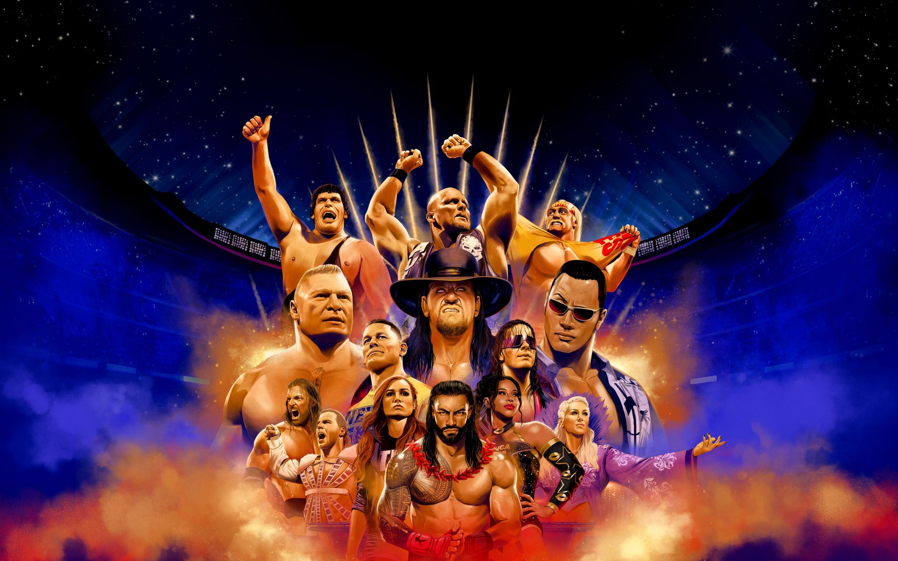 2880x1800 WWE 2K24 Wallpaper 4K, WrestleMania, PC Games