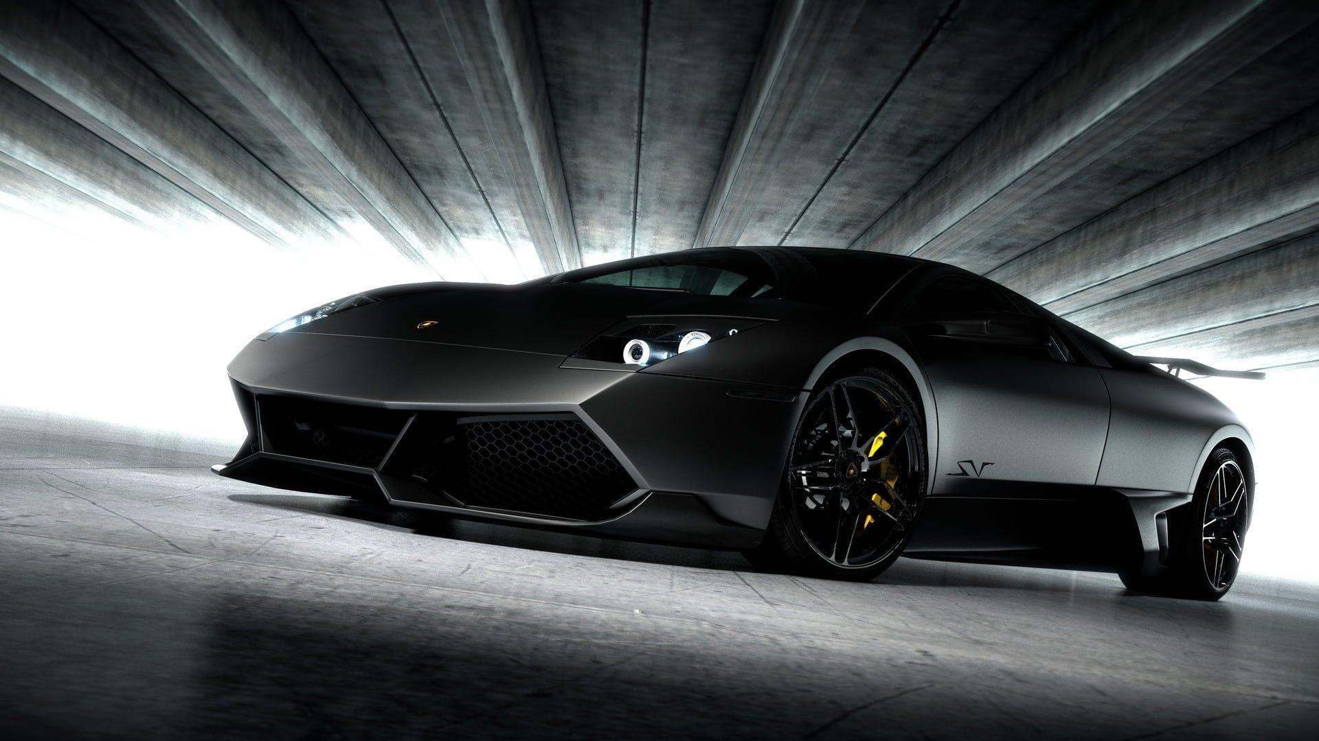 1920x1080 Black Lamborghini Huracan sports coupe HD wallpaper