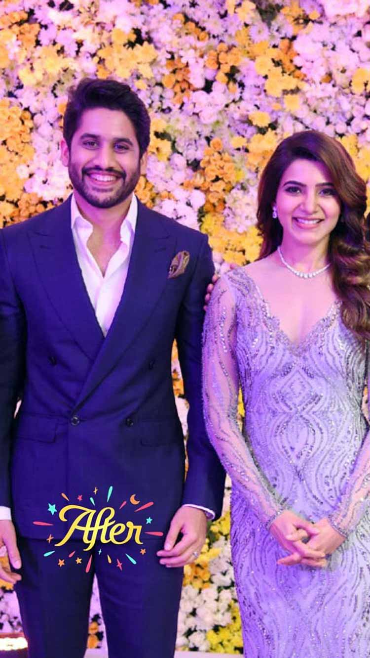 750x1331 Samantha Ruth Prabhu and Naga Chaitanya wedding reception photo