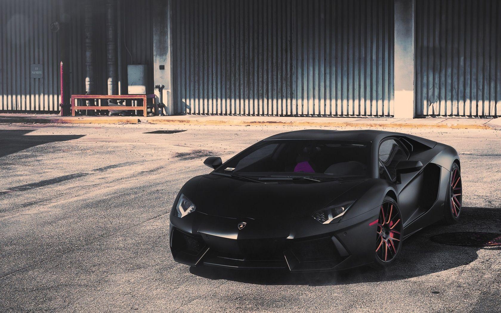 1680x1050 Black Matte Lamborghini Aventador desktop PC and Mac