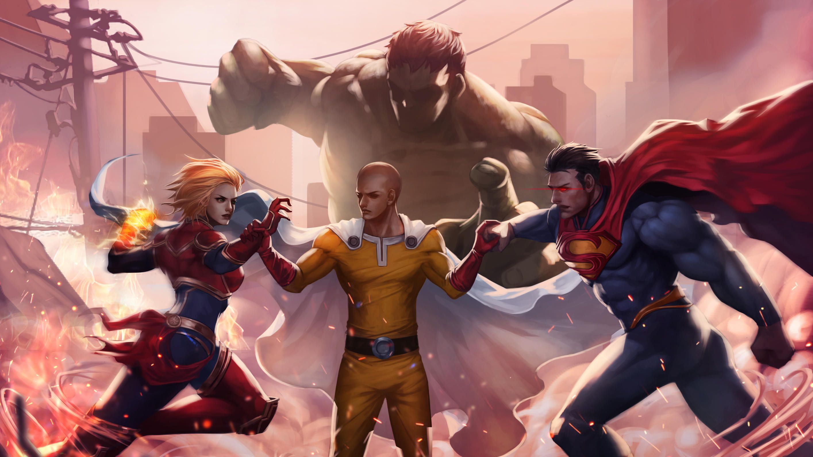 2829x1591 Anime Superhero Wallpaper