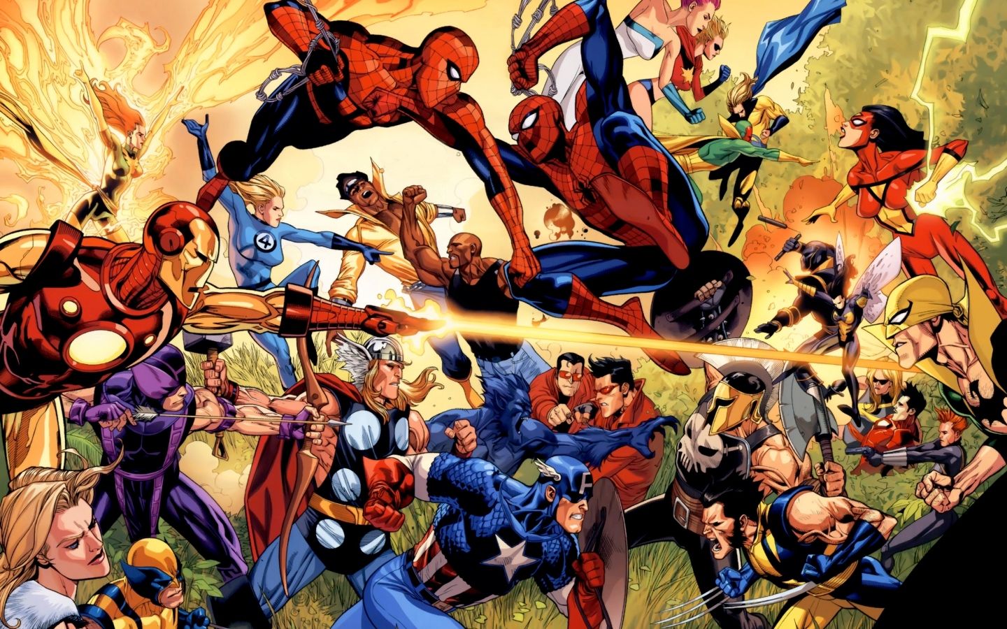 1440x900 Cool Marvel Heroes Anime Wallpaper