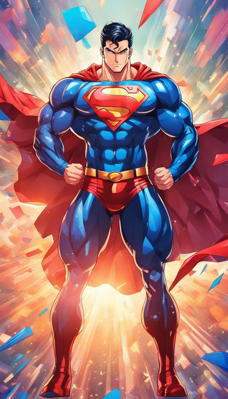 736x1288 Superman Anime Digital Art Design Wallpaper