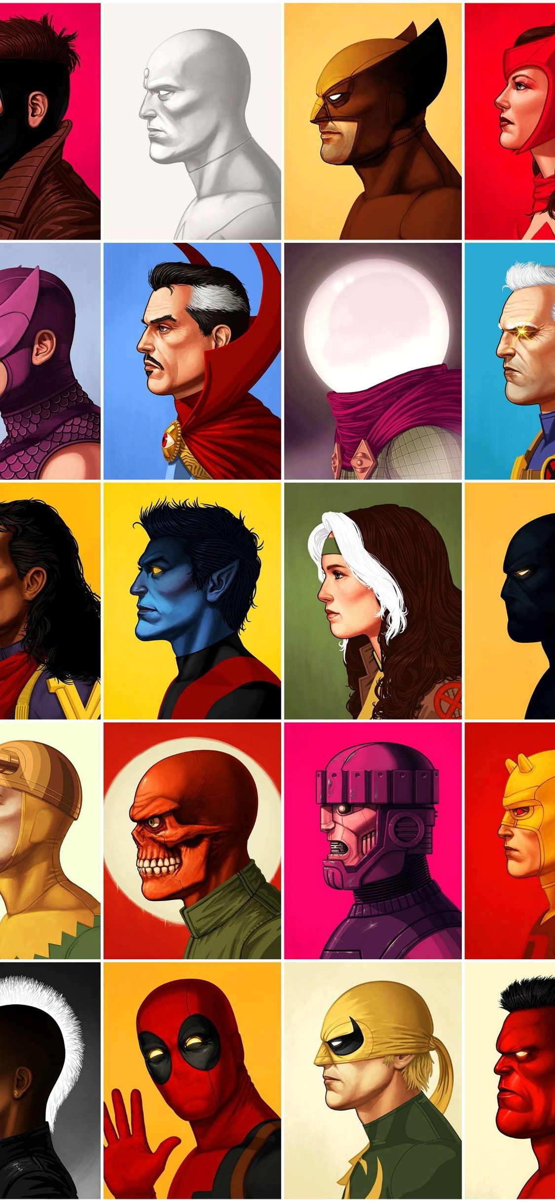 1125x2436 Marvel Superhero, Anime, Face, Side View 1206x2622 IPhone 16 17 Pro Wallpaper, Background, Picture, Image
