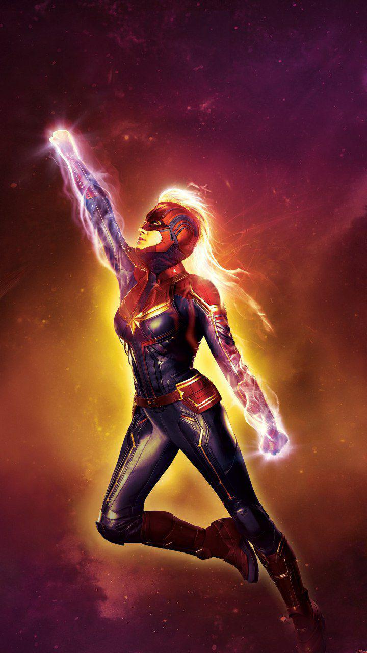 720x1280 Wallpaper Super Power, Carol Danvers, Superpower, Superhero, Anime Art, Background Free Image