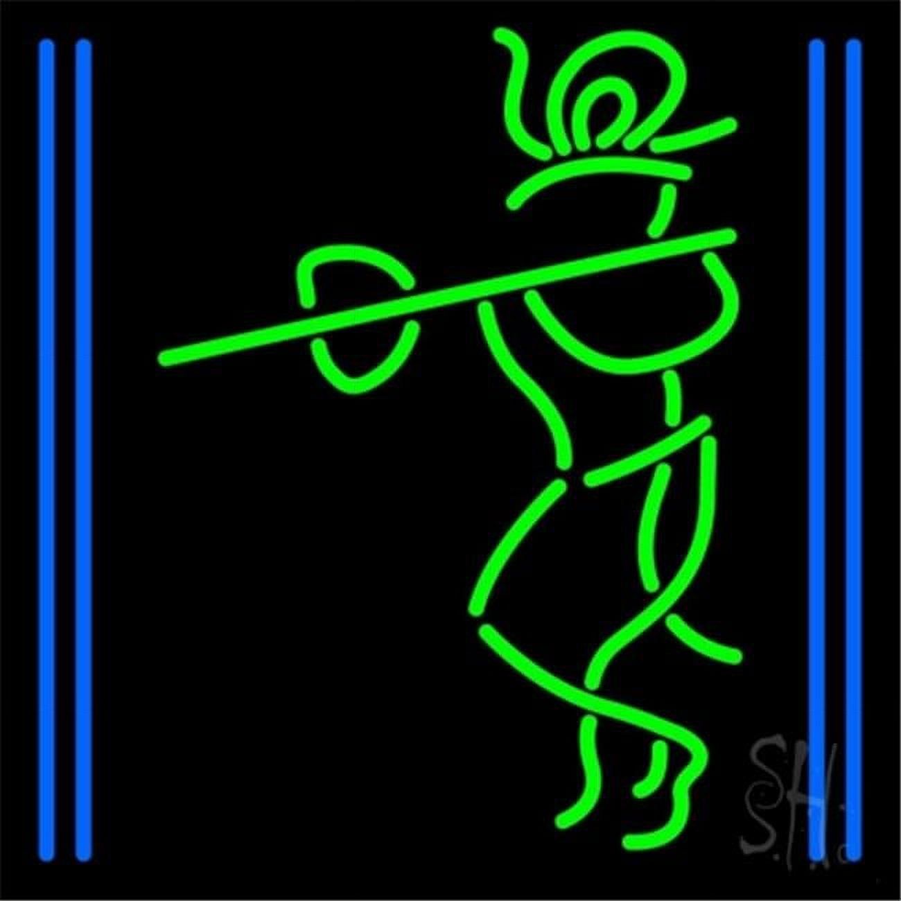 1300x1300 Lord Krishna with Line Clear Backing Neon Sign, 24 x 1 x 24 in