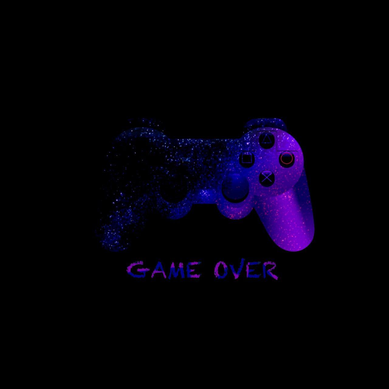1280x1280 Download wallpaper 1280x1280 game over, joystick, controller