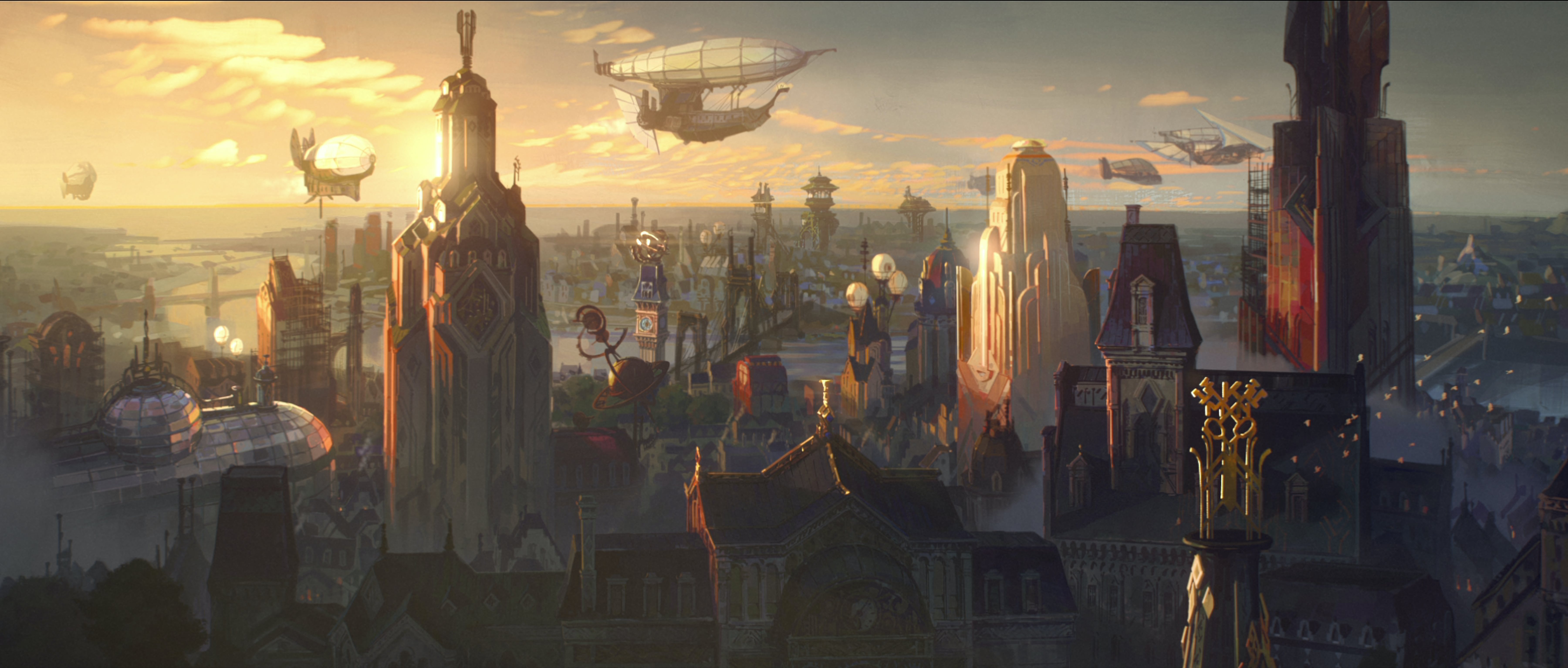 7200x3066 Arcane City Wallpaper