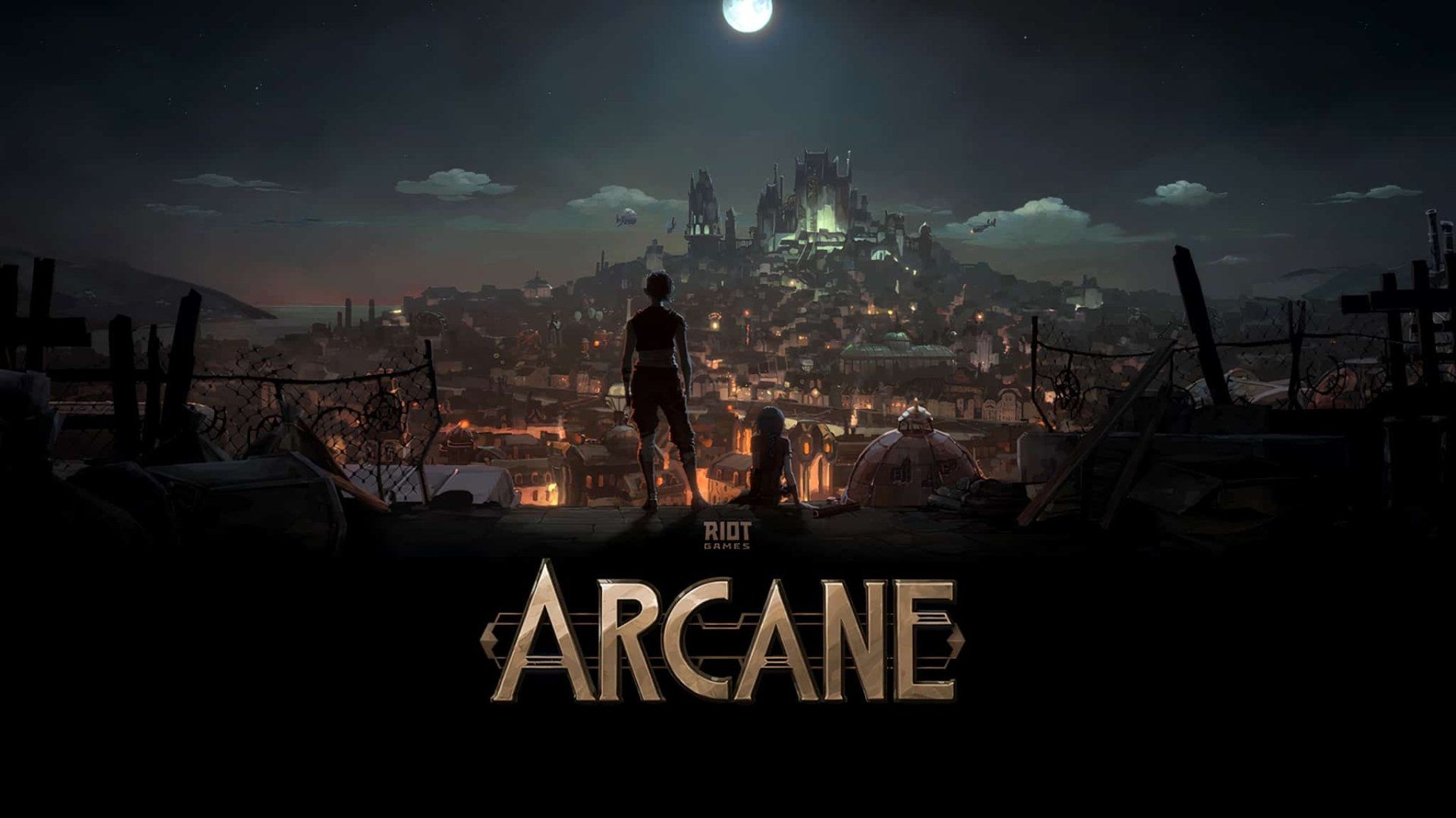 1920x1080 Arcane HD Wallpaper: Nightfall Over Piltover