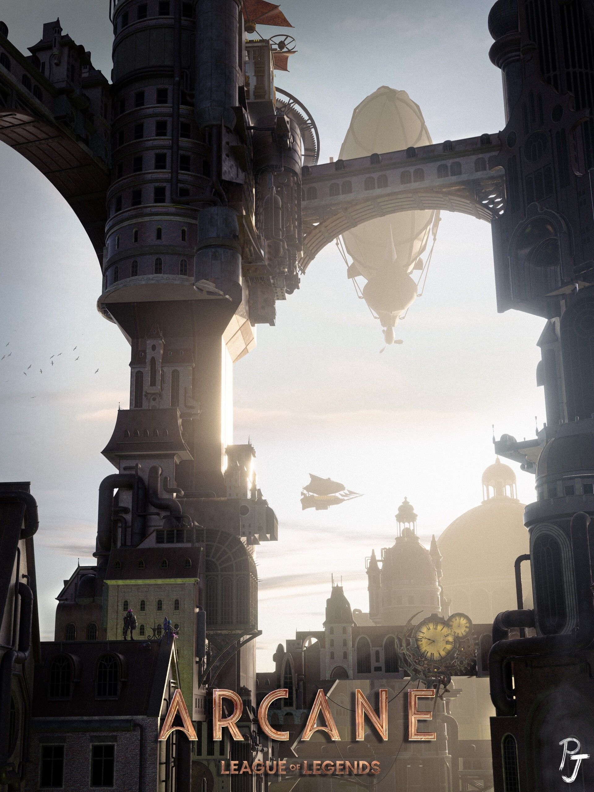 1920x2560 Piltover, City of Progress (Arcane fan art)