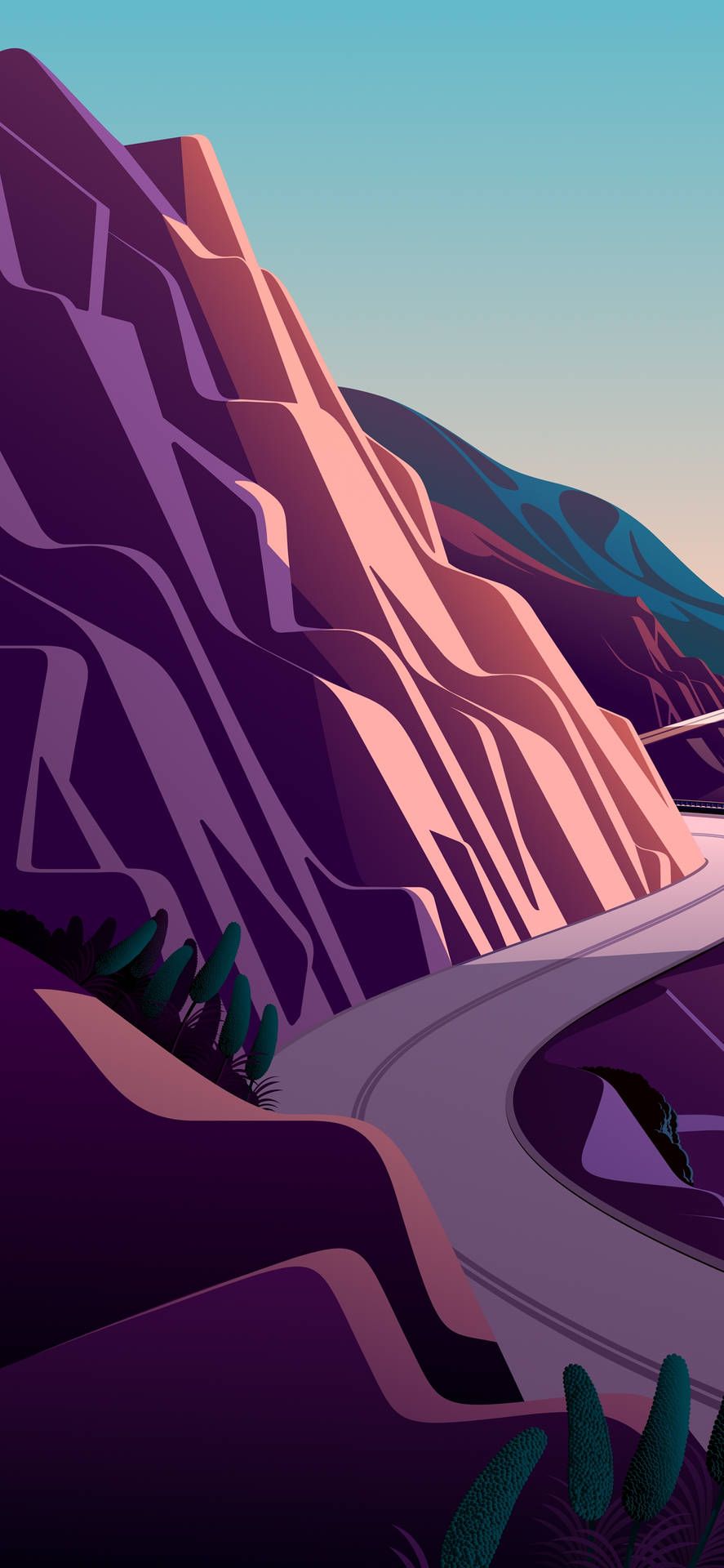 887x1920 Download Mountainside Digital Art iPhone 12 Pro Wallpaper