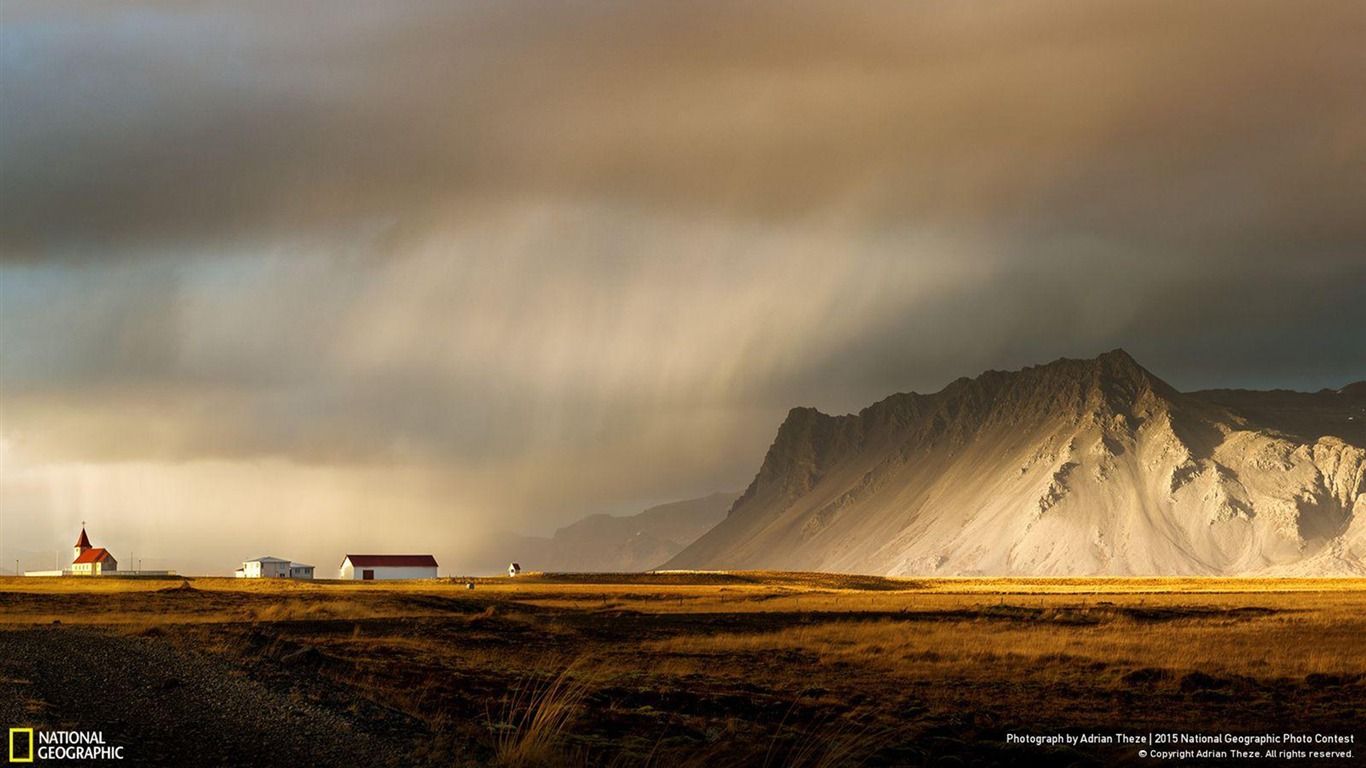 1366x768 Church And The Mountainside National Geographic Photo Wallpaper